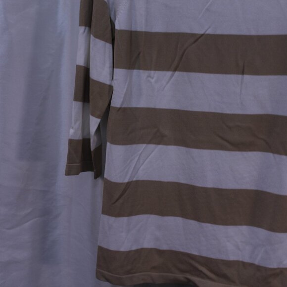 Jones New York Beige and White Striped Long Sleeve Top - Picture 5 of 11
